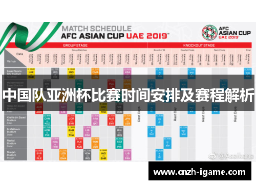 中国队亚洲杯比赛时间安排及赛程解析 中国队亚洲杯比赛时间安排及赛程解析